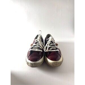 Spingle Move Made in Japan Burgundy Patent Lace-Up Sneakers with White Laces
